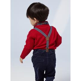Navy Trousers With Braces