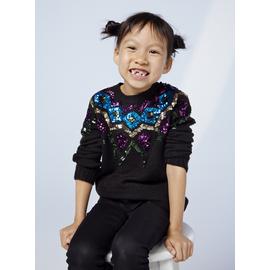 Mini Me Black Sequinned Jumper