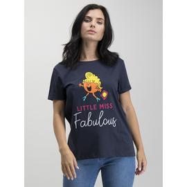 PETITE Mr Men Little Miss Fabulous Navy T-Shirt