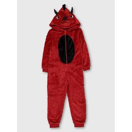 Red Dinosaur Fleece All In One