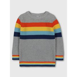 Grey Bright Stripe Jumper