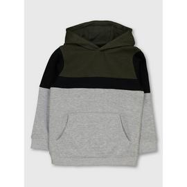Grey Block Stripe Hoodie
