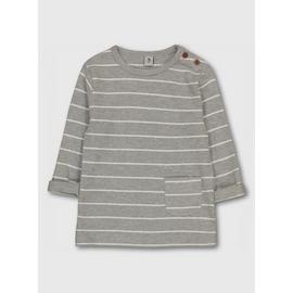 Grey Stripe Textured Top