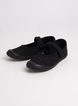 Black Mary Jane Micro-Fresh® Plimsolls