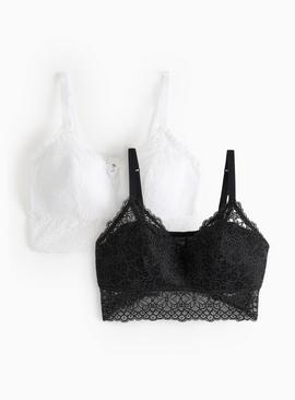 Black & White Lace Bralette 2 Pack
