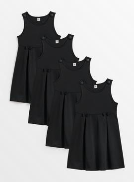 Black Pleated Pinafore Dress 4 Pack 