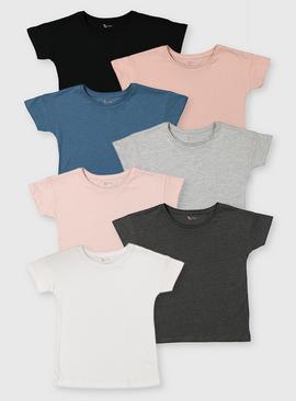 Assorted Short Sleeve T-Shirts 7 Pack - 9 years