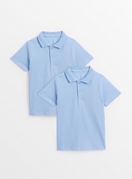 Blue Unisex Polo Shirt 2 Pack 4 years