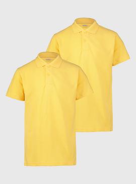 Yellow Unisex Polo Shirt 2 Pack 9 years