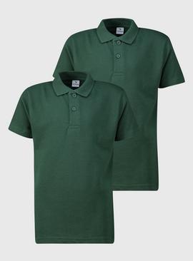 Green Unisex Polo Shirts 2 Pack 12 years