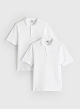 White Unisex Polo Shirts 2 Pack