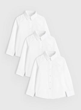 3 Pack Unisex White 'Dress with Ease' School Shirts