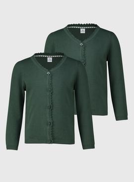 Green Scalloped Cardigan 2 Pack 8 years