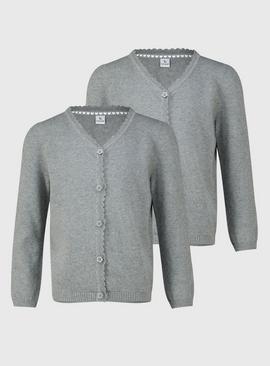 Grey Scalloped Cardigan 2 Pack 9 years