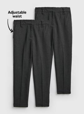Grey Woven Reinforced Knee Trousers 2 Pack