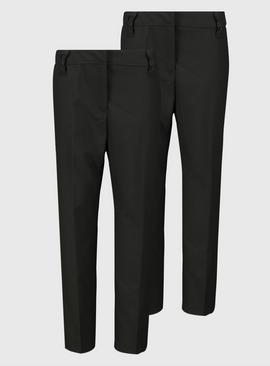 Black Woven Plus Fit Trousers 2 Pack 10 years