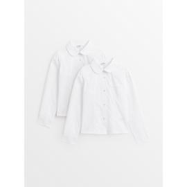 White Pleated Easy Iron School Blouse 2 Pack