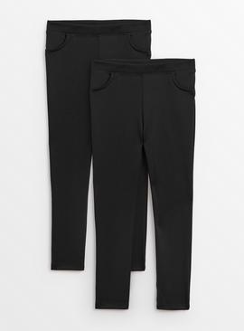 Black Skinny Jersey Trousers 2 Pack 