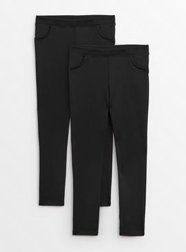 Black Skinny Jersey Trousers 2 Pack