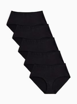 5pk Black Midi Knickers
