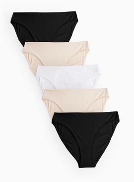 Plain High Leg Knickers 5 Pack