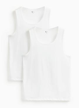 White Sleeveless Vest 2 Pack