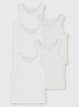 Grey & White Vests 5 Pack