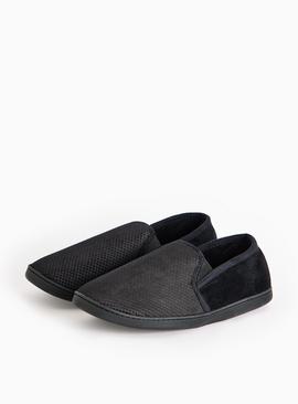 Black Diagonal Square Full Slippers With Arch Support