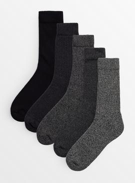 Mono Cushioned Comfort Sole Socks 5 Pack
