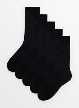 Black Cushioned Comfort Sole Socks 5 Pack
