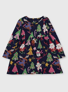 Christmas Navy Festive Dress