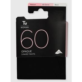 Black 60 Denier Opaque Tights 3 Pack