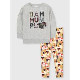 Christmas Pug Sequin Sweatshirt & Leggings