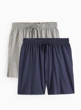 Navy & Grey Jersey Pyjama Shorts 2 Pack XXXL