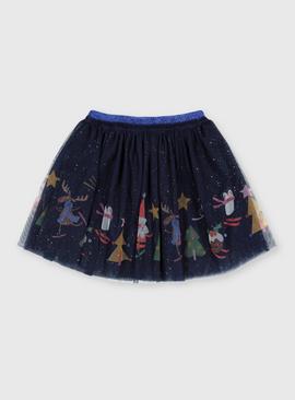 Christmas Navy Festive Tutu Skirt