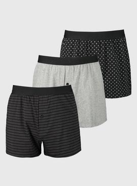 Black & Grey Boxers 3 Pack
