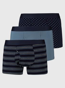 Navy Geo & Stripe Trunks 3 Pack