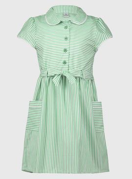 Green Stripe School Dress 7 years