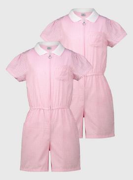 Pink Gingham School Playsuit