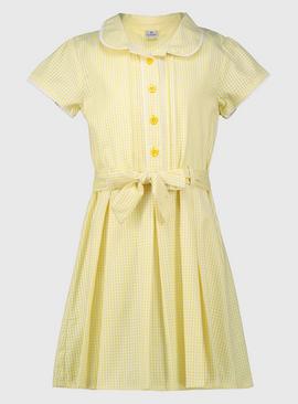 Yellow Tie Front School Dress