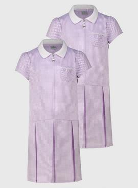 Lilac Sporty Gingham Dress 2 Pack 11 years