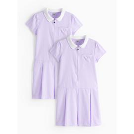 2 Pack Sporty Lilac Pleated Gingham Dress