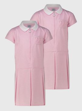 Pink Sporty Gingham Dress 2 Pack 7 years