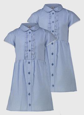 Blue Classic Gingham Dress 2 Pack 8 years