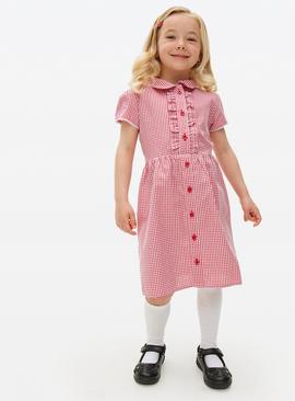 2 Pack Classic Red Back Bow Gingham Dress