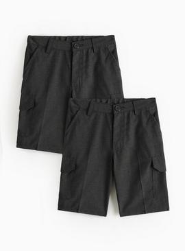 2 Pack Grey Cargo Shorts