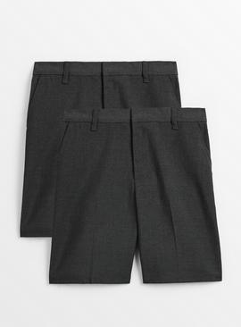 Grey Classic School Shorts 2 Pack 13 years
