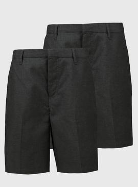 Grey Generous Fit Classic Plus Fit Shorts 2 Pack 8 years