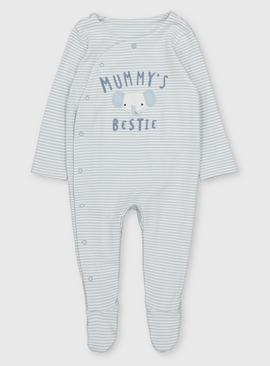 Blue Stripe Mummy's Bestie Sleepsuit 12-18 months