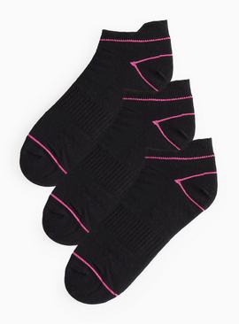 Black Blister Resist Trainer Sock 3 Pack 4-8